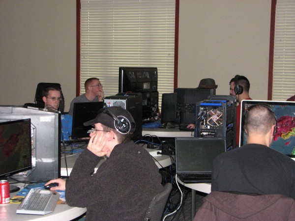 Participants gather in the gaming area for the chapter’s 4th Annual LAN Party in October.